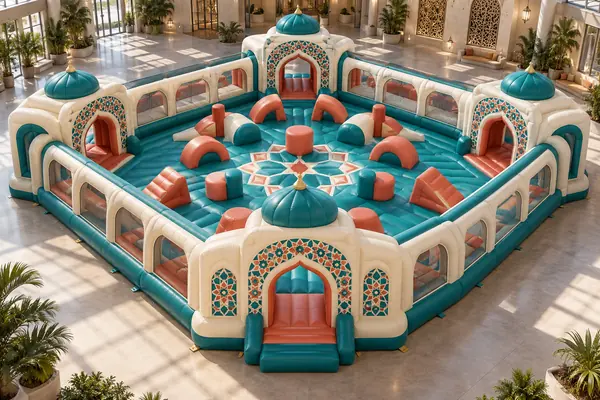 Five Keys Discovery Arena — Al-Andalusia inflatable concept visualisation, not an installed attraction