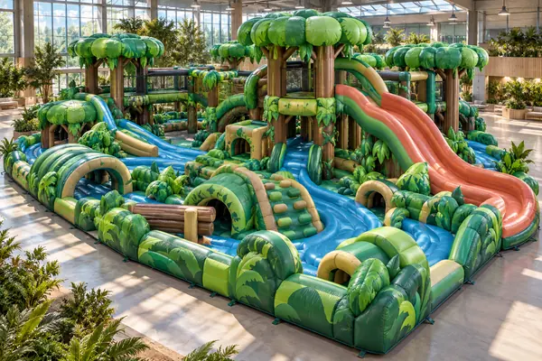 Rainforest Adventure Expedition — Brazilian Rainforest inflatable concept visualisation, not an installed attraction