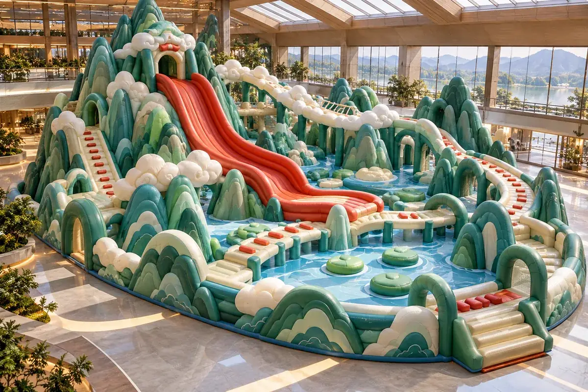 Dragon Mountain Sky Quest, AG-INF-CHN-001 — China Mountain & Water Garden inflatable concept visualisation