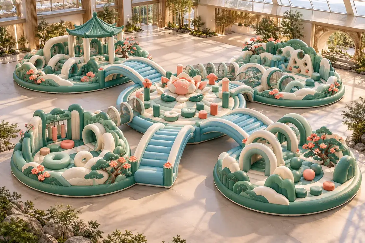Floating Garden Adventure, AG-INF-CHN-002 — China Mountain & Water Garden inflatable concept visualisation