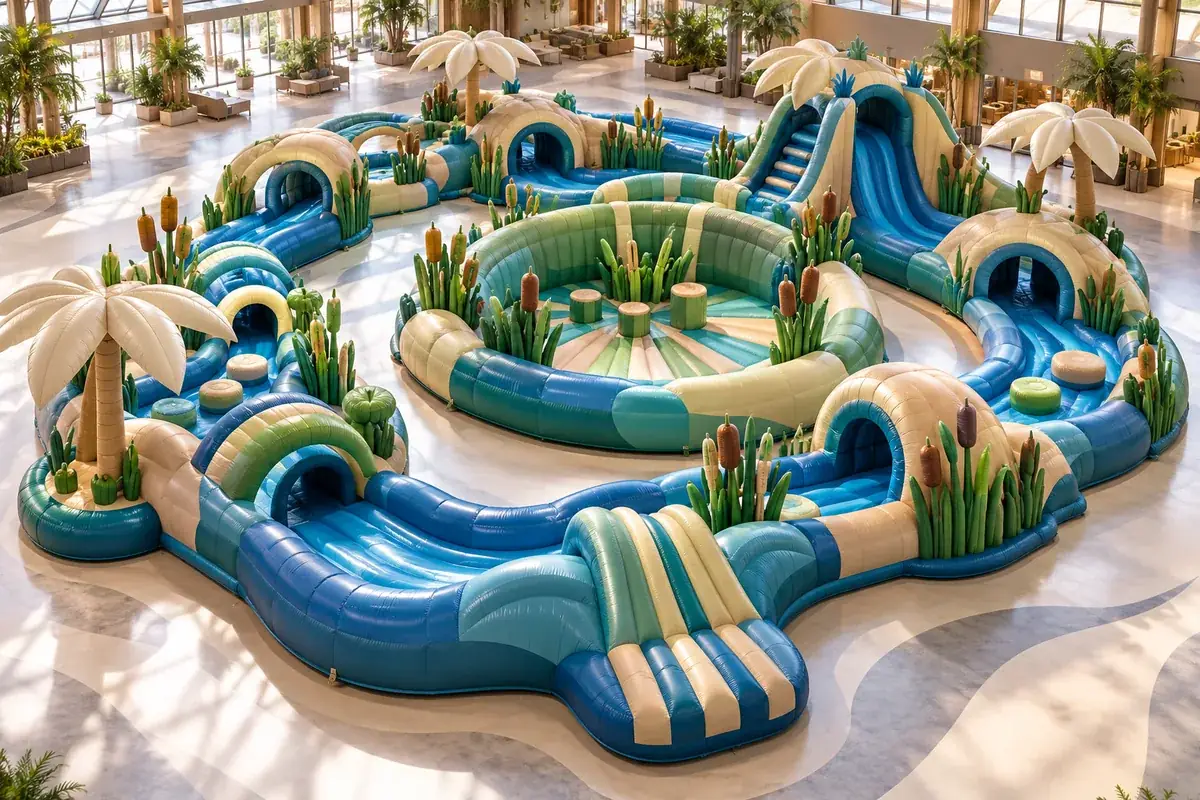 Nile Oasis Bounce Expedition, AG-INF-EGY-002 — Ancient Egypt inflatable concept visualisation