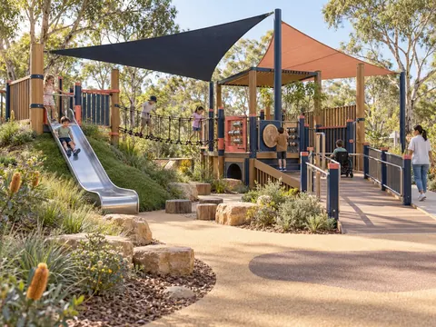 Nature Discovery Station — original AG Active Play concept visualisation; technical review pending.