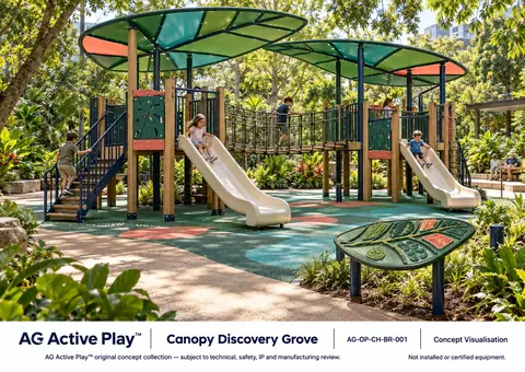 Brazilian Rainforest — original AG Active Play concept visualisation; technical review pending.