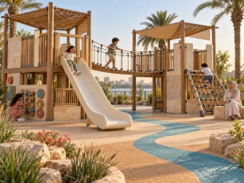 Nile Discovery Court — original AG Active Play concept visualisation; technical review pending.