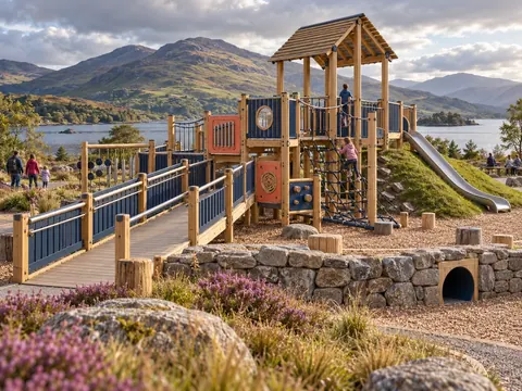 Highland Discovery Glen — original AG Active Play concept visualisation; technical review pending.